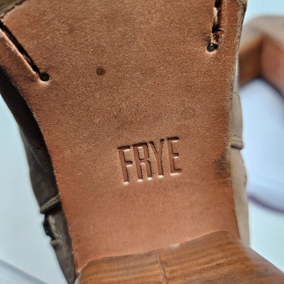 Frye Addie Double Zip Boots In Stone Tan Women’s Size 11 Leather Fall Winter - Picture 11 of 16
